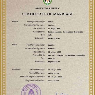 Argentina marriage certificate PSD template download template file