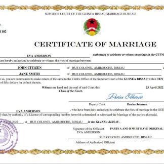 Guinea Bissau marriage certificate download template file