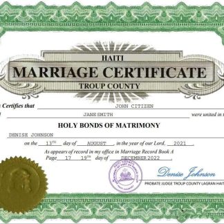 Haiti marriage certificate Word and PDF template download template file