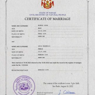 Hawaii marriage certificate PSD template download template file
