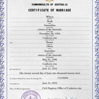 Australia marriage certificate PSD template download template file