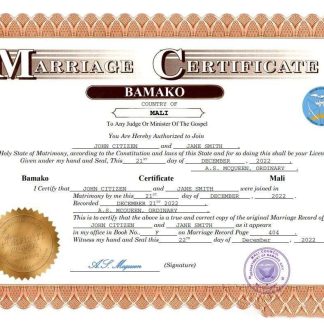 Mali marriage certificate Word and PDF template download template file