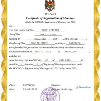 Moldova marriage certificate Word and PDF template download template file