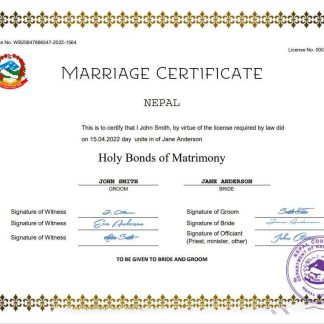 Nepal marriage certificate Word and PDF template download template file