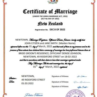 New Zealand marriage certificate Word and PDF template download template file