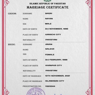 Pakistan marriage certificate PSD template download template file