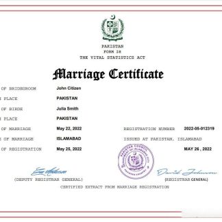 Pakistan marriage certificate Word and PDF template download template file