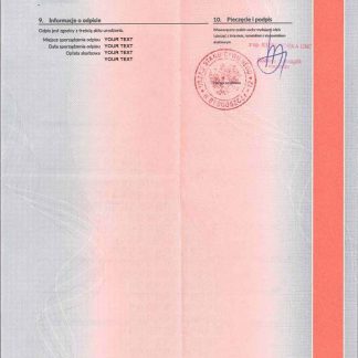 Poland marriage certificate PSD 2 download template file