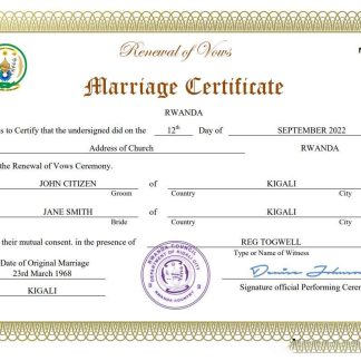 Rwanda marriage certificate Word and PDF template download template file