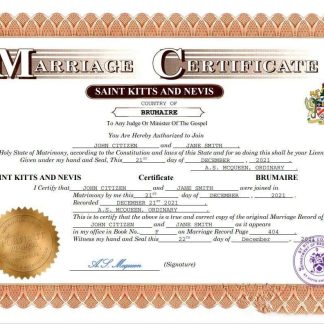 Saint Kitts and Nevis marriage certificate Word and PDF template download template file