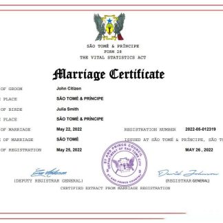 Sao Tome and Principe marriage certificate Word and PDF template download template file