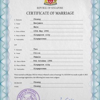 Singapore marriage certificate PSD template download template file