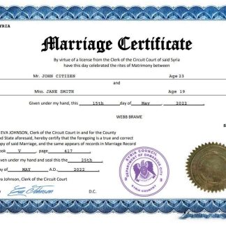 Syria marriage certificate Word and PDF template download template file