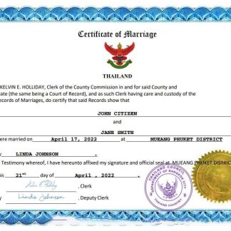 Thailand marriage certificate Word and PDF template download template file