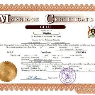 Uganda marriage certificate Word and PDF template download template file