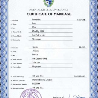 Uruguay marriage certificate PSD template download template file