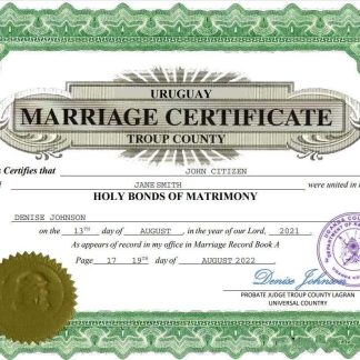 Uruguay marriage certificate Word and PDF template download template file