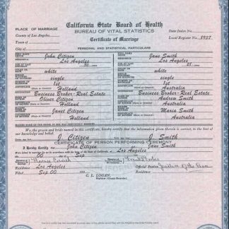 USA California Marriage Certificate template in PSD format download template file