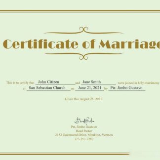USA Marriage certificate template in Word and PDF format download template file