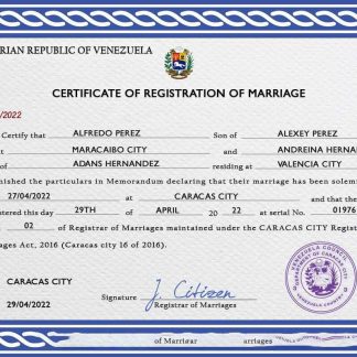 Venezuela marriage certificate PSD template download template file