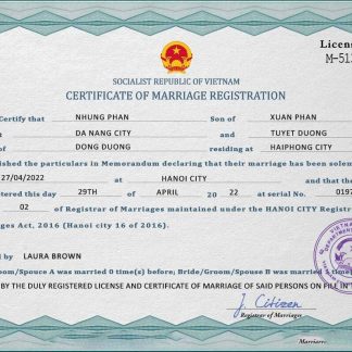 Vietnam marriage certificate PSD template download template file