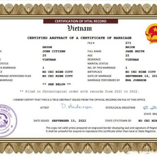 Vietnam marriage certificate Word and PDF template download template file