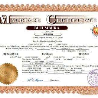 Burundi marriage certificate Word and PDF template download template file