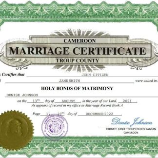 Cameroon marriage certificate Word and PDF template download template file