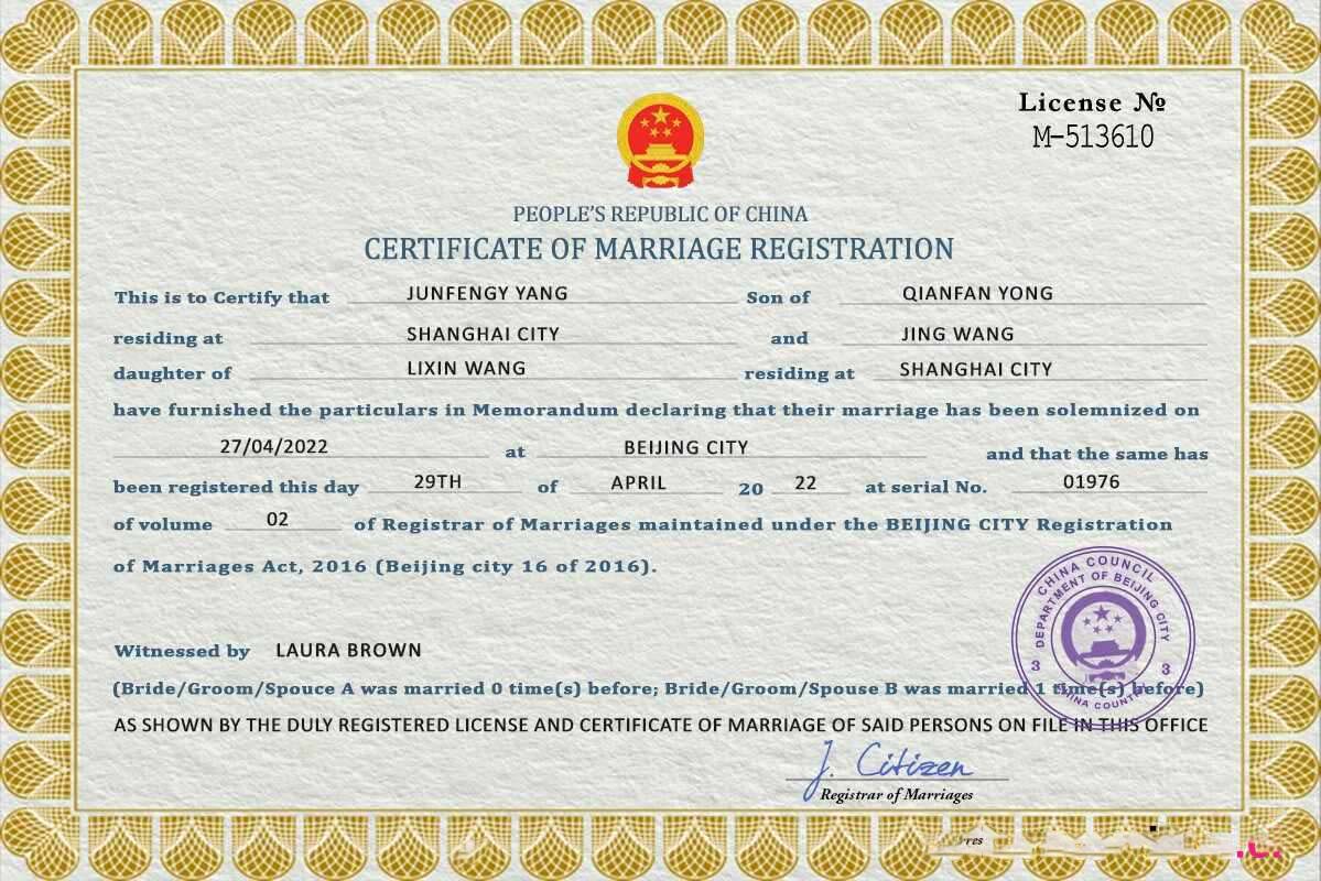 China marriage certificate PSD template download template file