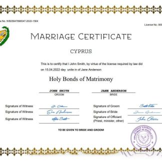 Czech Republic marriage certificate Word and PDF template download template file