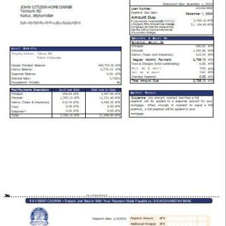 Afghanistan Da Afghanistan Bank mortgage statement scr download template file
