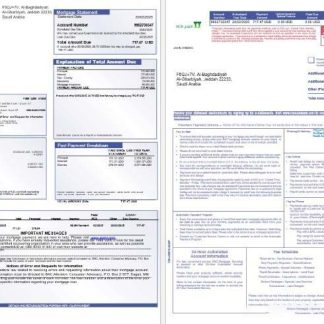 Saudi Arabia NCB bank mortgage statement in Word and PDF formats 1 2 download template file
