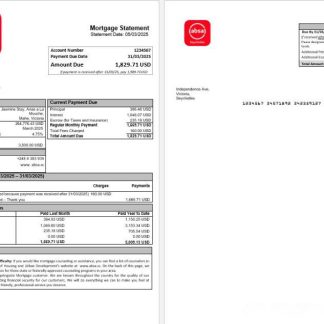 Seychelles ABSA bank mortgage statement in Word and PDF formats download template file
