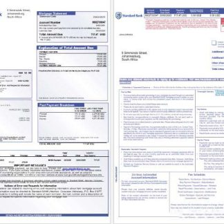 South Africa Standard bank mortgage statement in Word and PDF formats 1 2 download template file