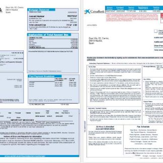 Spain Caixa bank mortgage statement in Word and PDF formats 1 2 download template file