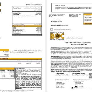 Sri Lanka Bank of Ceylon mortgage statement in Word and PDF formats 1 2 download template file
