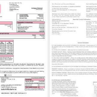 Sweden Klarna Bank mortgage statement in Word and PDF formats download template file