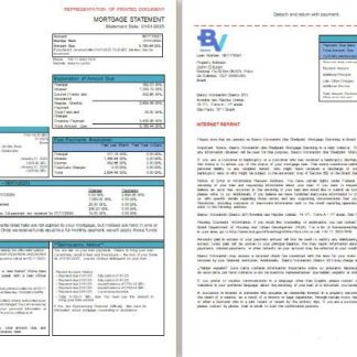 Brazil Banco Votorantim bank mortgage statement, 3 pages, 1 2 scr download template file