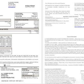 Syrian Cham Bank mortgage statement in Word and PDF formats download template file