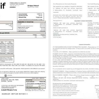 Tajikistan Alif Bank mortgage statement in Word and PDF formats download template file