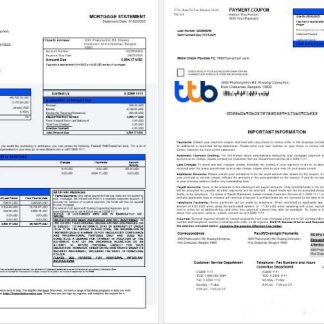Thailand TMBThanachart Bank mortgage statement in Word and PDF formats 1 2 download template file