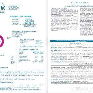 Togo Ecobank Bank mortgage loan statement in Word and PDF formats , 4 pages 1 2 download template file