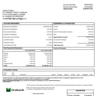 Togo Orabank mortgage statement in Word and PDF formats download template file