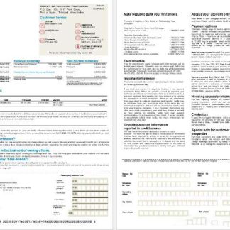 Trinidad and Tobago Republic Bank mortgage statement in Word and PDF formats, 2 pages download template file