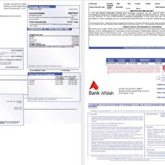UAE Abu Dhabi Bank Alfalah mortgage statement in Word and PDF formats, 3 pages 1 2 download template file