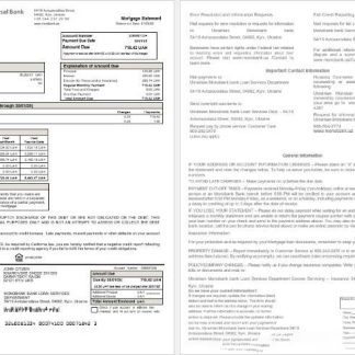 Ukrainian Monobank bank mortgage statement in Word and PDF formats download template file
