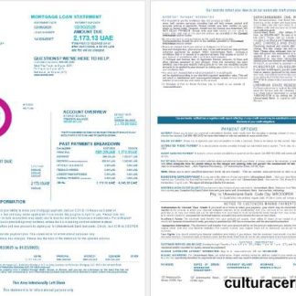 Ukrainian Ukreximbank Bank mortgage loan statement in Word and PDF formats , 4 pages 1 2 download template file