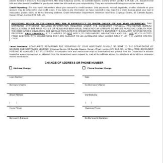 United Kingdom Citibank bank mortgage statement in Word and PDF formats 3 download template file