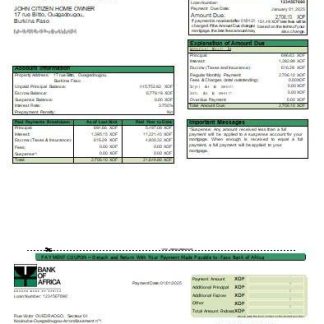 Burkina Faso Bank of Africa bank mortgage statement scr download template file