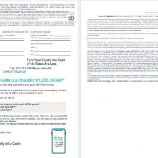 United Kingdom Halifax bank mortgage loan statement in Word and PDF formats , 4 pages 3 4 download template file